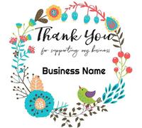 Custom Logo Stickers - Design Your Own Personalized Labels with Text, Image, & Photo - Waterproof, UV Protected, Fade & Heat Cold Resistant - Pack of 100 (Wreath 15, 76mm)