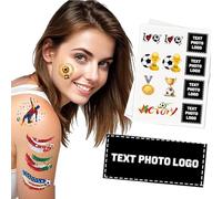 Custom Logo Temporary Tattoos - Fun Tattoos for 2026 World Cup, Waterproof Fake Tattoo Stickers, Easy to Apply, for 2026 SoccerBall Match - Show Your Passion
