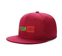 Custom Logo & Text Snapback Hat/Cap | Embroidered Front Hip Hop Flat Bill HAt | Personalized Flat Brim Hats Rose