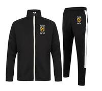 Custom Logo Tracksuit - Track Top Only - L - Black/White - Personalised Print Your Design, Football Club Teamwear Sports Team Apparel Uniform Branding - Adults