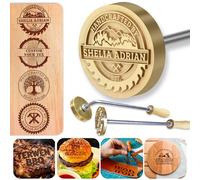 Custom Logo Wood Branding Iron Personalised Reliable Leather Branding Iron Wood Burning Stamp Meat Cake Burger Coconut