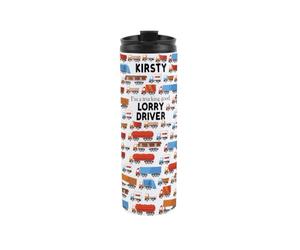 Custom Lorry Driver Travel Mug - Personalised Transport Drivers Gift - Reusable Stainless Steel Vacuum-Sealed Double-Walled Drinks Flask Cup 500ml (16 fl oz)