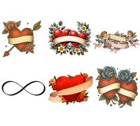 Custom Love Heart Tattoos - Personalised Couple Tattoos with Any Names • Wedding, Anniversary or Valentine’s Gift • Romantic Fake Tattoos • 1 day production (1 sheet)