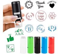 Custom Loyalty Card Stamp Bulk Personalised Self Inking Mini Drink Rubber Round Stamp 12mm/0.47inch for Small Business Shop Member Reward Coffee Card