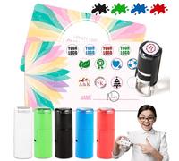 Custom Loyalty Card Stamp Self Inking & Refillable 4 Ink Color Options Upload Your Logo 12mm Personalized Mini Stamp for Coffee Cards, Reward Programs, Journals