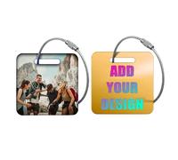Custom Luggage Tag -Add Your Photo Text Logo- Personalized Laser Engraved Suitcase Labels, Travel ID Tags, Baggage Tag,Golf Bag Markers for Identification