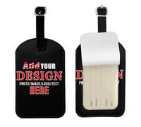 Custom Luggage Tag with Name Picture, Add Your Design Photo Travel Suitcases Label Tag Personalized Baggage Tag Name Labels Tag 1 PC (PU-Style 3)