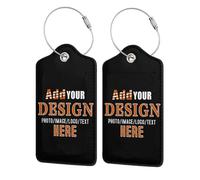 Custom Luggage Tag with Name Picture, Add Your Design Photo Travel Suitcases Label Tag Personalized Baggage Tag Name Labels Tag 1 PC (PU-Style 1)