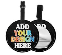 Custom Luggage Tag with Name Picture, Add Your Design Photo Travel Suitcases Label Tag Personalized Baggage Tag Name Labels Tag 1 PC (PU-Style 2)
