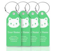 Custom Luggage Tags for Suitcase,Personlised Metal Baggage Tags with Your Engraved Logo/Text/QR Code,Waterproof Heavy Duty Name Tags for Suitcase,Bag,Backpack,Travel (Green)