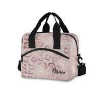 Custom Lunch Bag for Kids Leopard Print Cheetah Rose Gold Insulated Cooler Personalized Lunch Box Large Capacity Lunch Organizer for Boys Girls