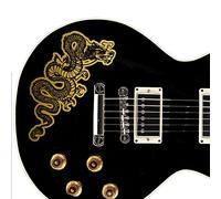 Custom Made Fire Dragon Decal Sticker Fits Guitars & Basses. 3 colour options. (Gold)