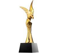 Custom Made Resin + Black Crystal Trophy Golden Eagle Spreads Its Wings, The Annual Meeting Awards The Cup Excellent Staff, Gift Souvenir Winner's Cup, Free Lettering