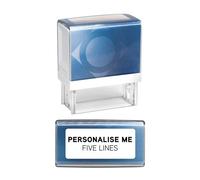 Custom Made Self-Inking Company Business Address Rubber Ink Stamp - 48 x 18mm - Premium Personalised for You (Five Lines of Text)