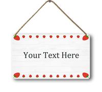 Custom Made Signs Personalized Wooden Plaque Custom Door Signs Country Farmhouse Home Decor Vintage Room Decor Kitchen Bedroom Wall Decor Wooden Hanging 40x20 CM Strawberry