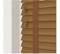 Custom Made To Measure Faux Wood Fine Grain Venetian Blinds With Tapes (50mm Slats) (UpTo 120cm (Width) x 130cm (Length), Truffle)