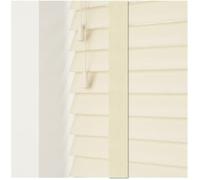Custom Made To Measure Faux Wood Fine Grain Venetian Blinds With Tapes (50mm Slats) (UpTo 150cm (Width) x 130cm (Length), Crème)
