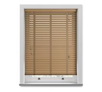 Custom Made To Measure Faux Wood Fine Grain Venetian Blinds With Tapes (50mm Slats) (UpTo 210cm (Width) x 130cm (Length), Sahara Oak)