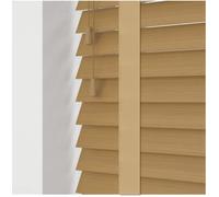 Custom Made To Measure Faux Wood Fine Grain Venetian Blinds With Tapes (50mm Slats) (UpTo 240cm (Width) x 130cm (Length), Sahara Oak)