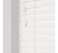 Custom Made To Measure Real Wooden Venetian Blinds with strings (50mm Slats) (Ultra White Gloss, 40cm - 60cm (Width) x Up To 120cm (Drop))