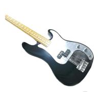 Custom Magic Black Color Precision Bass, Solid Body With Silver Mirror Pickguard, 4 Strings