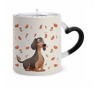 Custom Magic I Love My Dog Dachshunds Color Changing Mug 11 Oz Heat Sensitive Ceramic Coffee Cup Black Mug Reveals Fun Secret Design with Heat Christmas Birthday Gift for Coffee Lovers Women