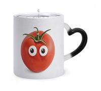 Custom Magic Tomato Color Changing Mug 11 Oz Heat Sensitive Ceramic Coffee Cup Black Mug Reveals Fun Secret Design with Heat Christmas Birthday Gift for Coffee Lovers Women