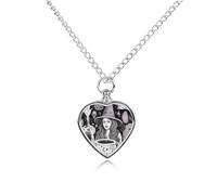 Custom Magic Witch Witchcraft Bohemian Drawing Urn Necklaces for Ashes Memorial Pet Necklace with Filling Kit Adjustable 27.6" Chain Funerary Cremation Jewelry Keepsake Heart Pendant for Beloved Dogs