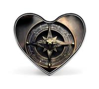 Custom Magical Design Norse Runes Compass Lapel Pin Aluminum Alloy Button Badge Personalized Heart Exquisite Brooch Classic Mini Pin for Backpacks Hat Suit Jacket Decoration
