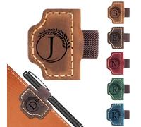 Custom Magnetic Bookmarks 26 Letters Name Initial Personalized Mark Bookmark with Pen Holder Gifts for Women Men Book Lovers Readers (Coffee,J)
