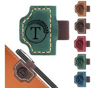 Custom Magnetic Bookmarks 26 Letters Name Initial Personalized Mark Bookmark with Pen Holder Gifts for Women Men Book Lovers Readers (Green,T)
