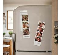 Custom Magnetic Picture Frames for Refrigerator, Personalised Save the Date Photo Booth Strip Magnets, Custom Photo Gifts DIY Vintage Wall Home Kitchen Decor (photo strip)