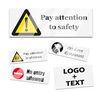Custom Magnetic Safety Signs With Reflective & Glow-In-Dark - Personalised Pvc Warning Stickers With Photo Text 5Pcs For Car/Businesses/Advertising/Personal Use Multiple Size (D(20x35))