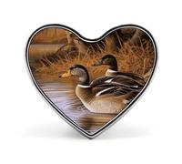 Custom Mallard Ducks Lapel Pin Aluminum Alloy Button Badge Personalized Heart Exquisite Brooch Classic Mini Pin for Backpacks Hat Suit Jacket Decoration