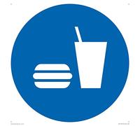 Custom Mandatory: Eat and drink Sign - 300x300mm - S30
