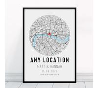 Custom Map Any Location | Framed & Prints Available | For Special Occasion, Wedding Anniversary, Our First Date, Where It All Began, Engaged, Gift For Couple, Boyfriend Girlfriend Wife Husband Unique