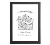 Custom Map of First Home - Thoughtful Gift for New Beginnings | Personalised Wall Art for Housewarming, Couples, and Special Milestones