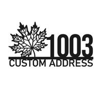 Custom Maple Leaf Address Sign, Personalized Metal House Number Sign Plaque, Laser Cut Outdoor Home Decor, Maple Motif Yard Marker, Detailed Leaf Design for Front Door Gate Wall (Style-3)