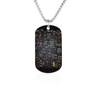 Custom Mathematics And Physics Dog Tag Necklace 23.6" Chain Personalized Photo Pendant for Men Women Stainless Steel Memorial Picture Couple Necklace Jewelry Keepsake Bereavement Sympathy Gifts