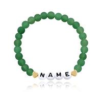 Custom Matte Green Dongling Agate Stone Name Alphabet Bracelets Customized Name Letters Numbers Bracelets for Women Men Y1610