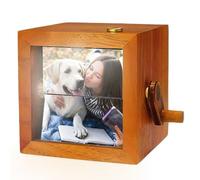 Custom Mechanical Photo Flipbook Frame with Light, Personalized Hand-Cranked Photo Album, Ideal Gift for Men, Women, Couples for Christmas, Birthday, Valentine's Day