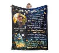 Custom Memorial Blanket with Photo for loss of Loved One, in Loving Memory Personalised Sympathy Throw Blanket with Pictures Gift for Loss of Dad Mum Husband Wife Friend (night butterfly)