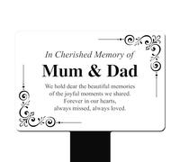 Custom Memorial Plaque - Personalised Bereavement Gifts, Gardens Ground Stakes & Grave Ornaments in Durable Acrylic, Waterproof & Hard-Wearing (White)