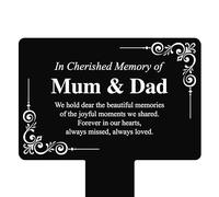 Custom Memorial Plaque - Personalised Bereavement Gifts, Gardens Ground Stakes & Grave Ornaments in Durable Acrylic, Waterproof & Hard-Wearing (Black)