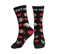 Custom Mens Socks Personalised socks Unisex Add Your Face Photo Personalised Funny socks with Image Custom Calf socks Interesting Gifts Valentine's Day, Christmas, Halloween gifts for Couples Family