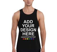 Custom Mens Tank Top Personalised Sleeveless Printing Vest with Face Photo Athletic Training Vest Top Customised Singlets Quick Dry Workout Tank for Birthdays and Father's Day