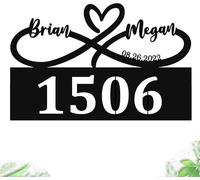 Custom Metal Address Sign - Personalized Address Plaque - Signs for Home Decor Wall - Custom House Number Metal Sign Outdoor Address Sign Metal Address Plaque Housewarming Gift (Design1)