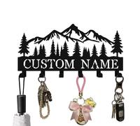 Custom Metal Key Rack Hooks, Key Holder Wall Mounted Key Hooks, Little Forest, Mountain Theme Wall Decoration Hooks, Key Hanger Organizer for Living Room, Entryway, Bathroom, Kitchen Decor