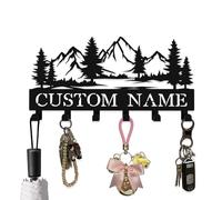 Custom Metal Key Rack Hooks, Key Holder Wall Mounted Key Hooks, The Great Forest, Mountain Theme Wall Decoration Hooks, Key Hanger Organizer for Living Room, Entryway, Bathroom, Kitchen Decor