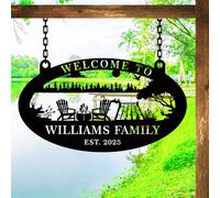 Custom Metal Lake House Sign, Personalized Family Name Wall Art for Cottage, Cabin, Dock, or Vacation Retreat